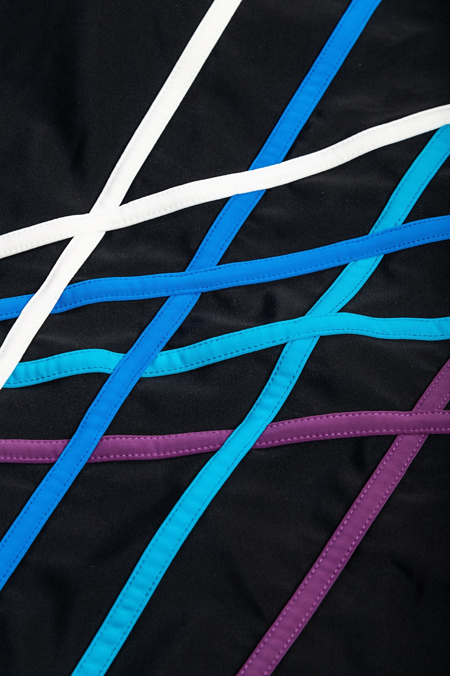 Costume da bagno a righe taglie forti, nero