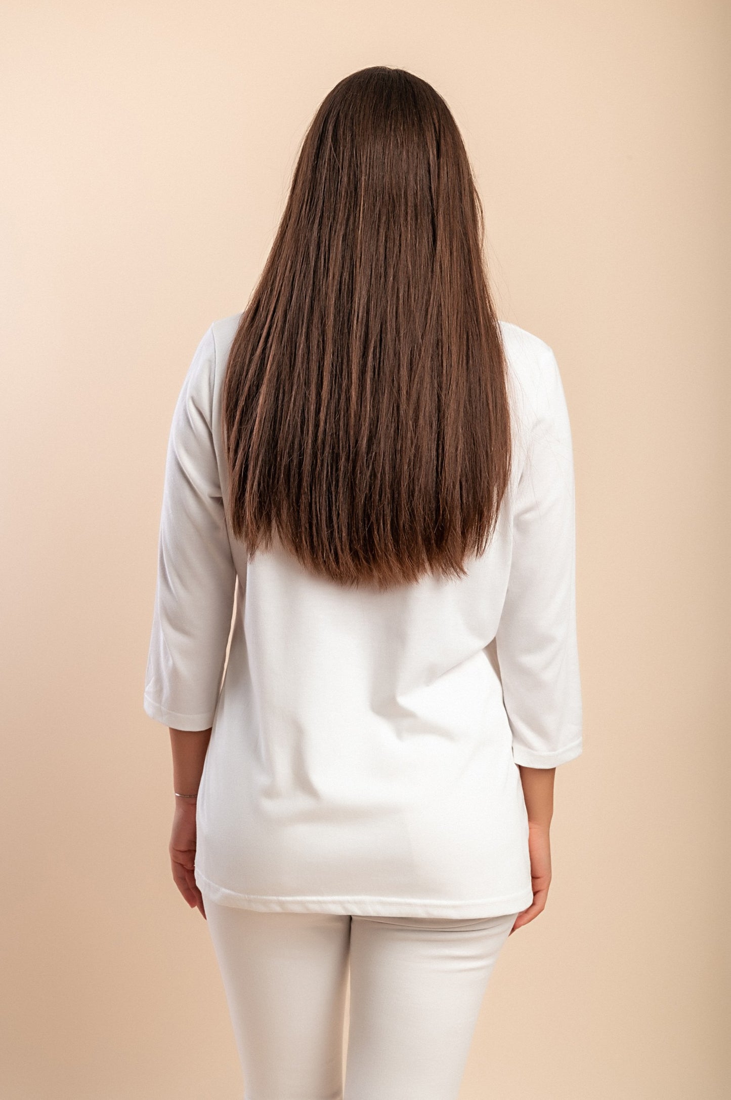 Top manica 3/4, bianco