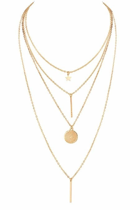SET DI CATENE SOTTILI CON DIVERSI PENDENTI OAKLYNN, ORO