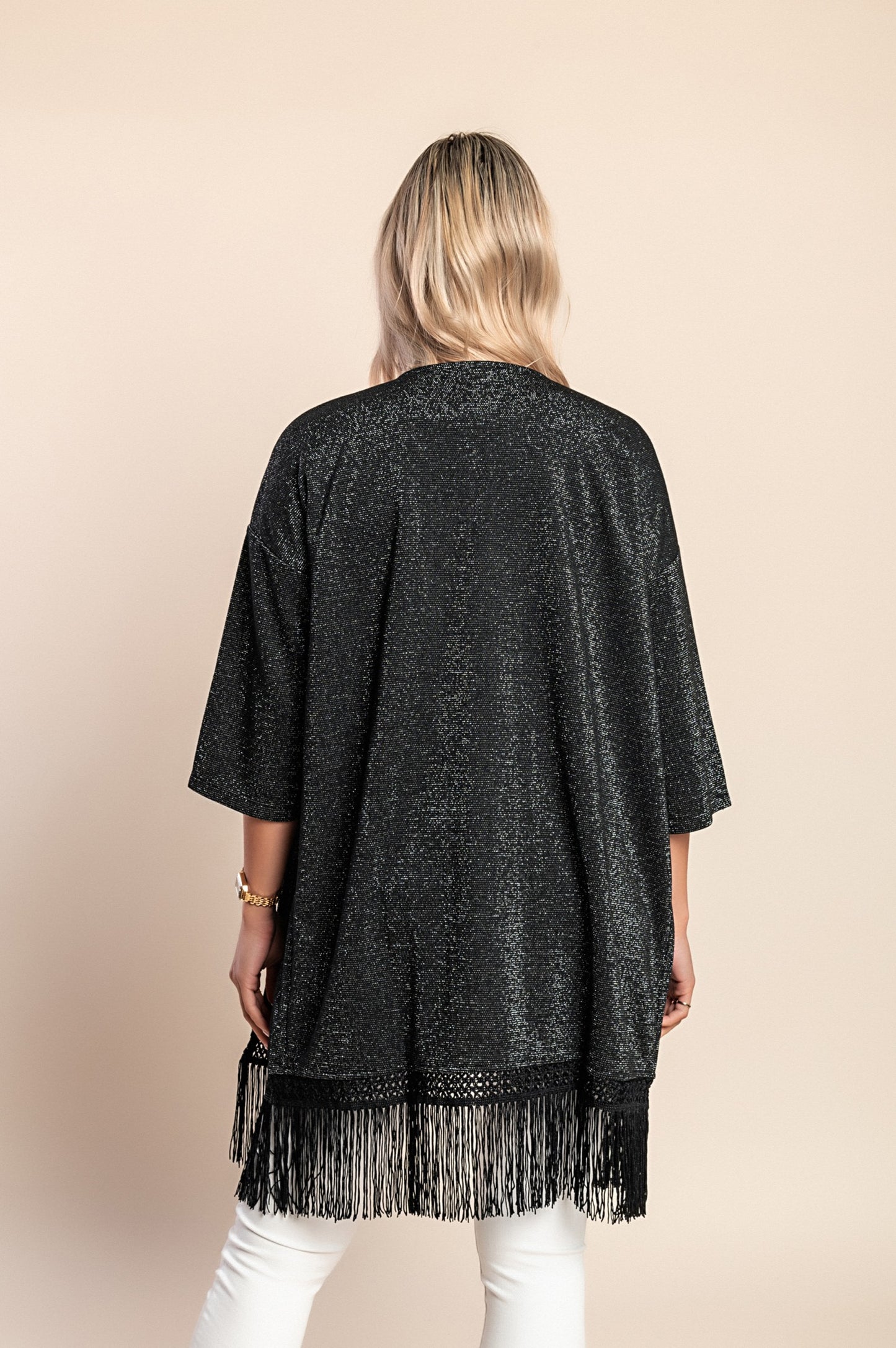 Cardigan con nappe, nero