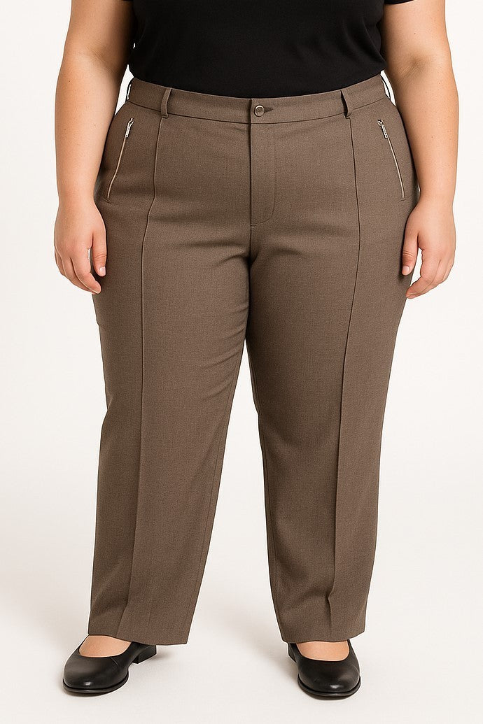 Pantaloni eleganti taglie forti, grigi