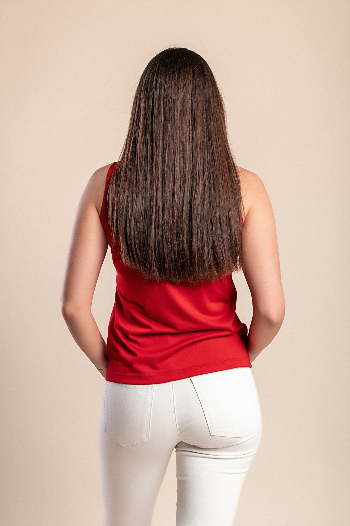 Top senza maniche, rosso