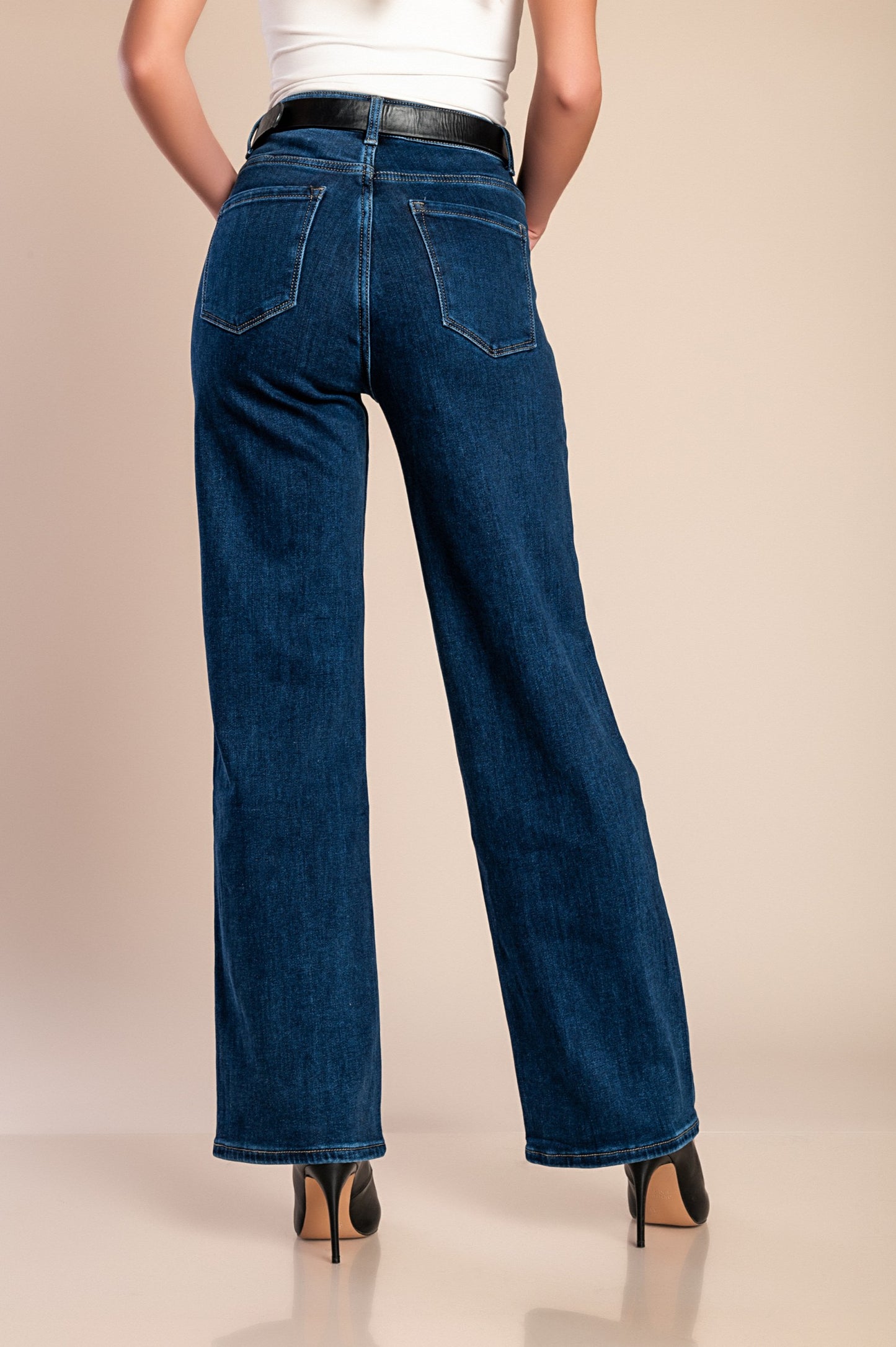 Jeans termici con gamba dritta, blu scuro