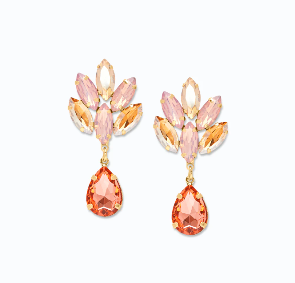 Eleganti orecchini pendenti, ART374, rosso