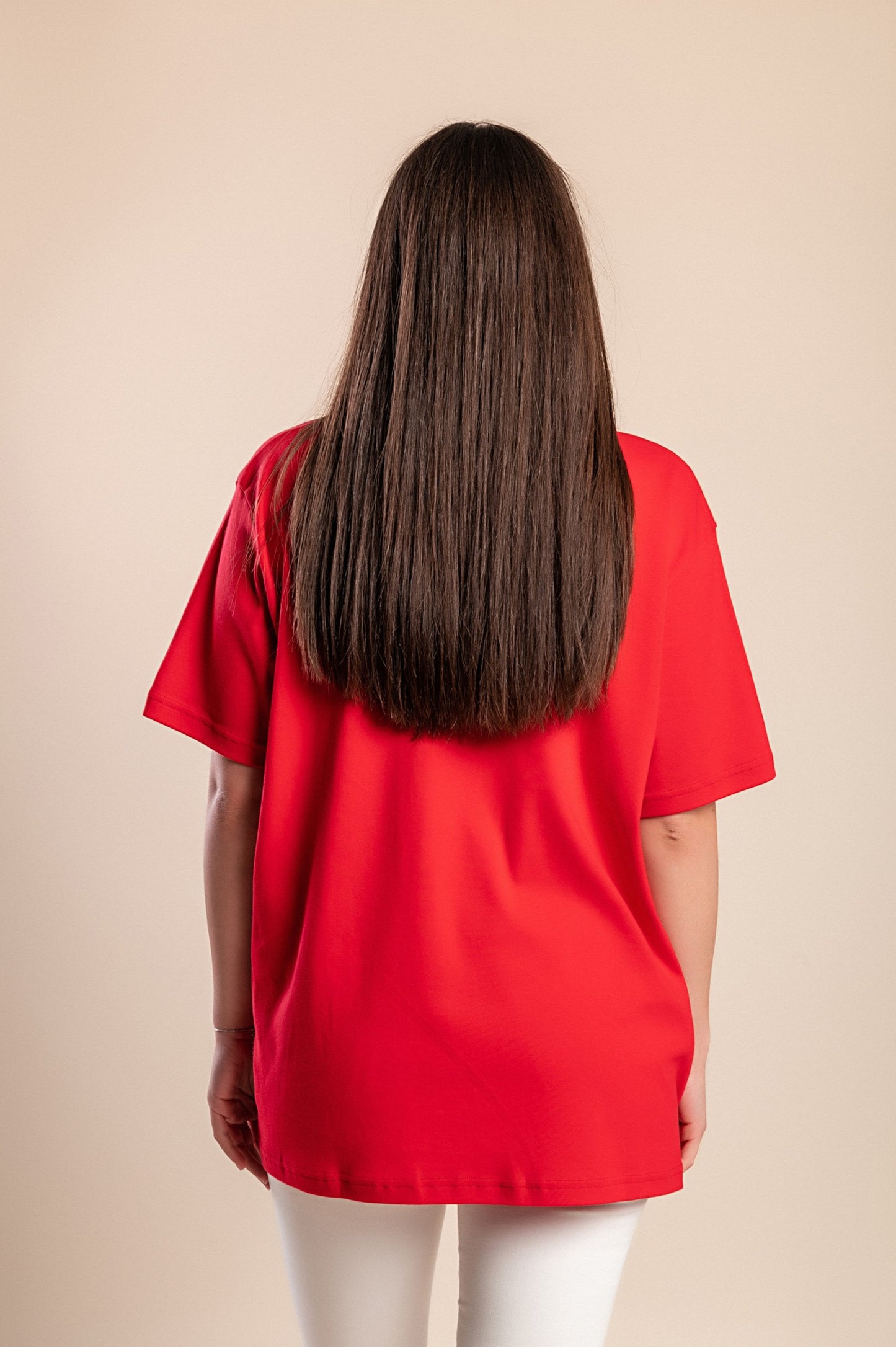 Maglietta girocollo taglie forti, nera