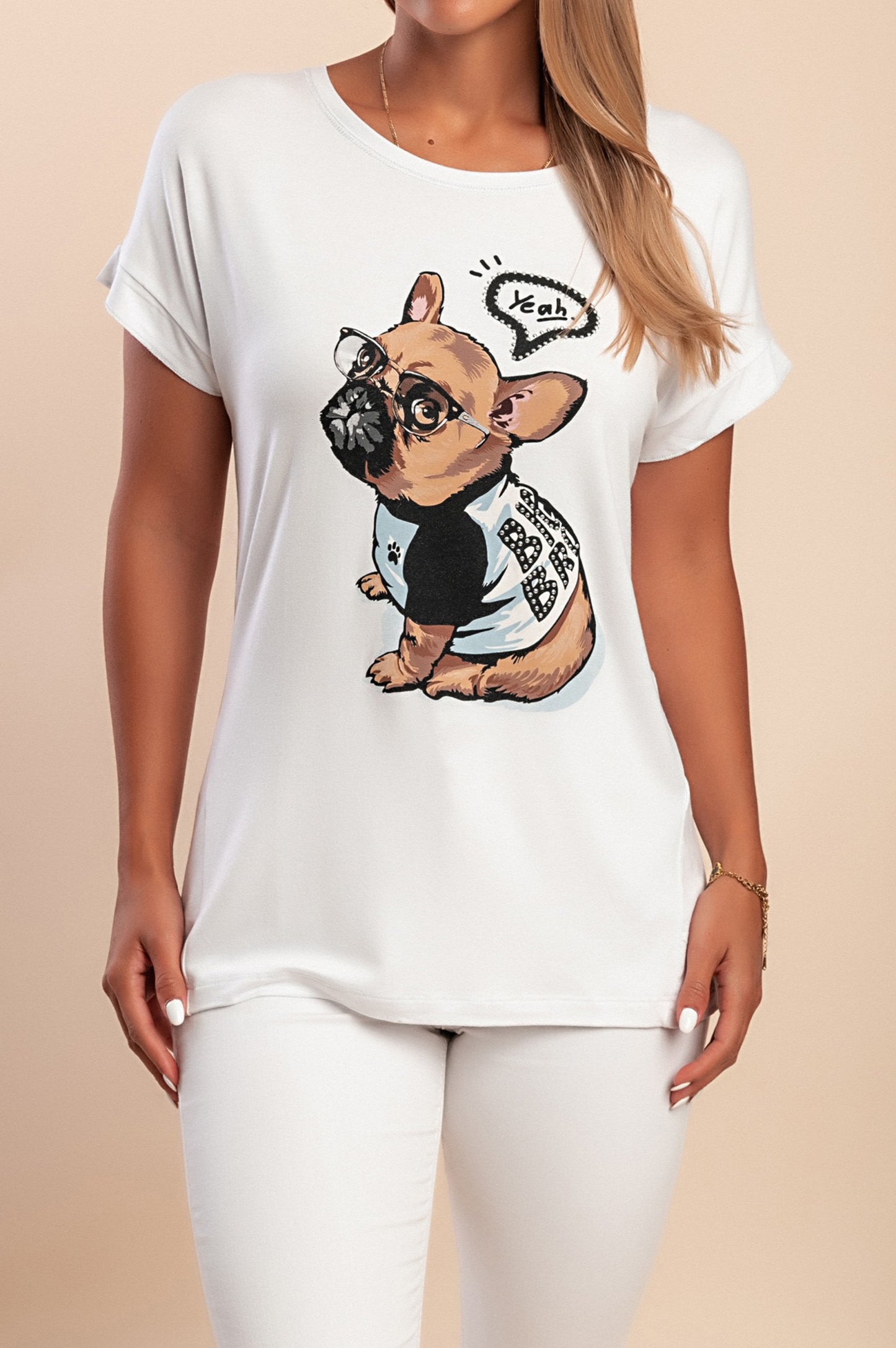 T-shirt stampata, bianca