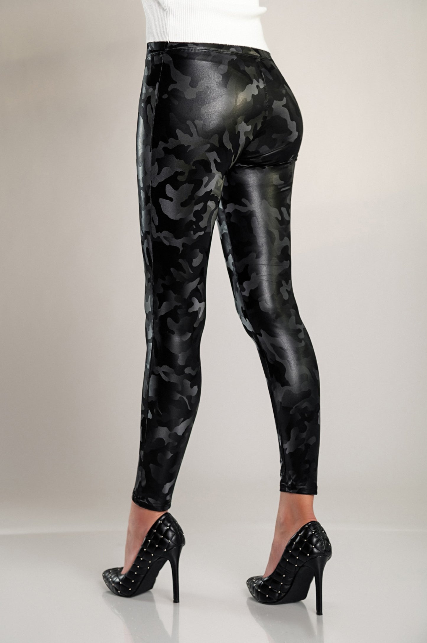 Leggings con fodera e vita ampia, nero