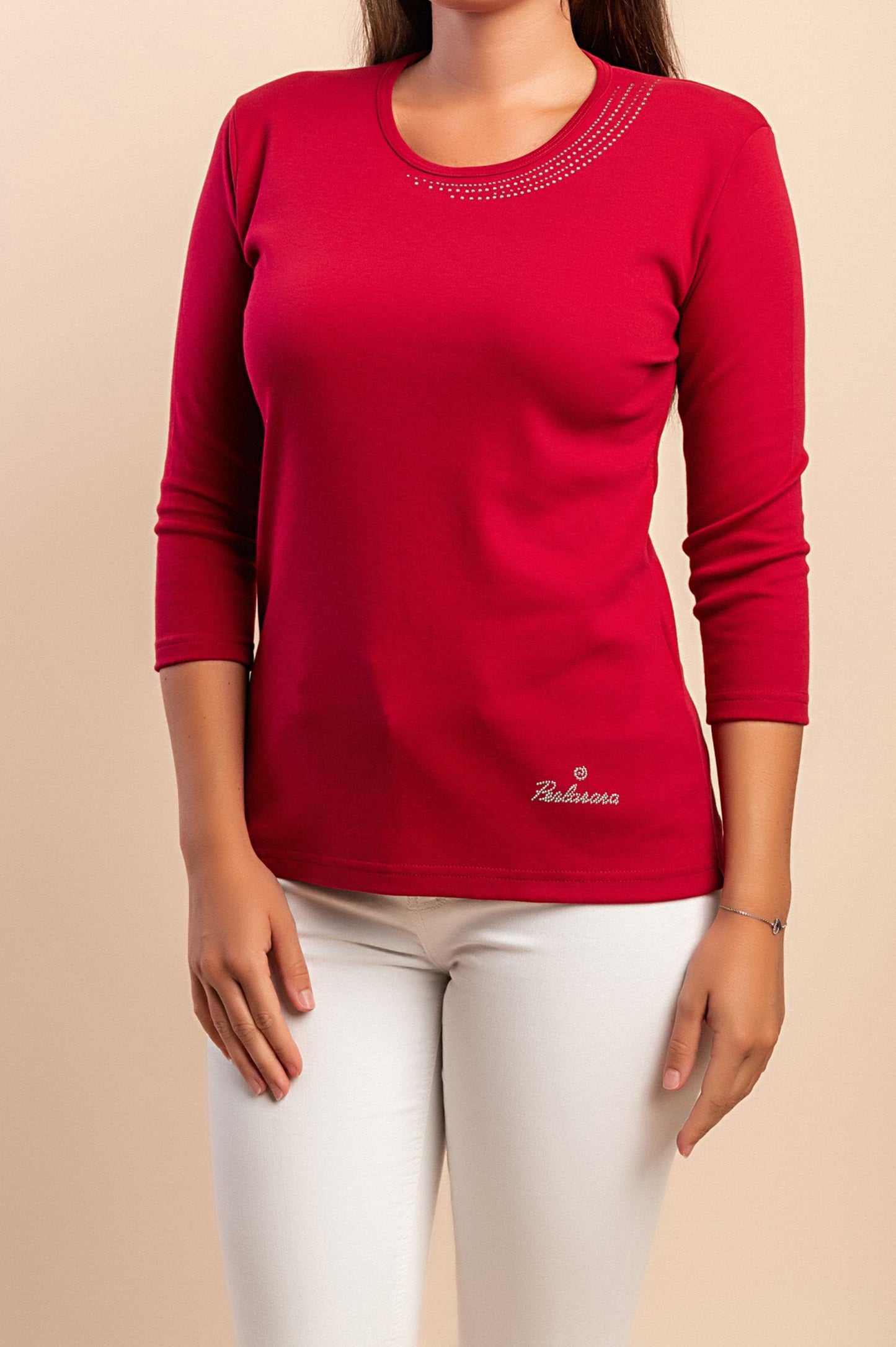 Maglia in cotone a maniche lunghe, marrone