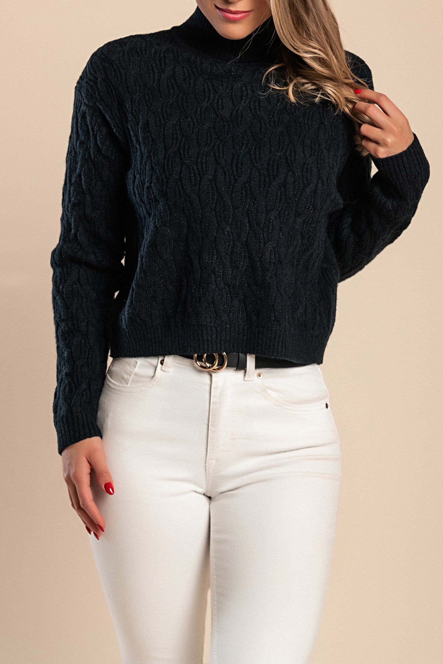 Maglia dolcevita, nera