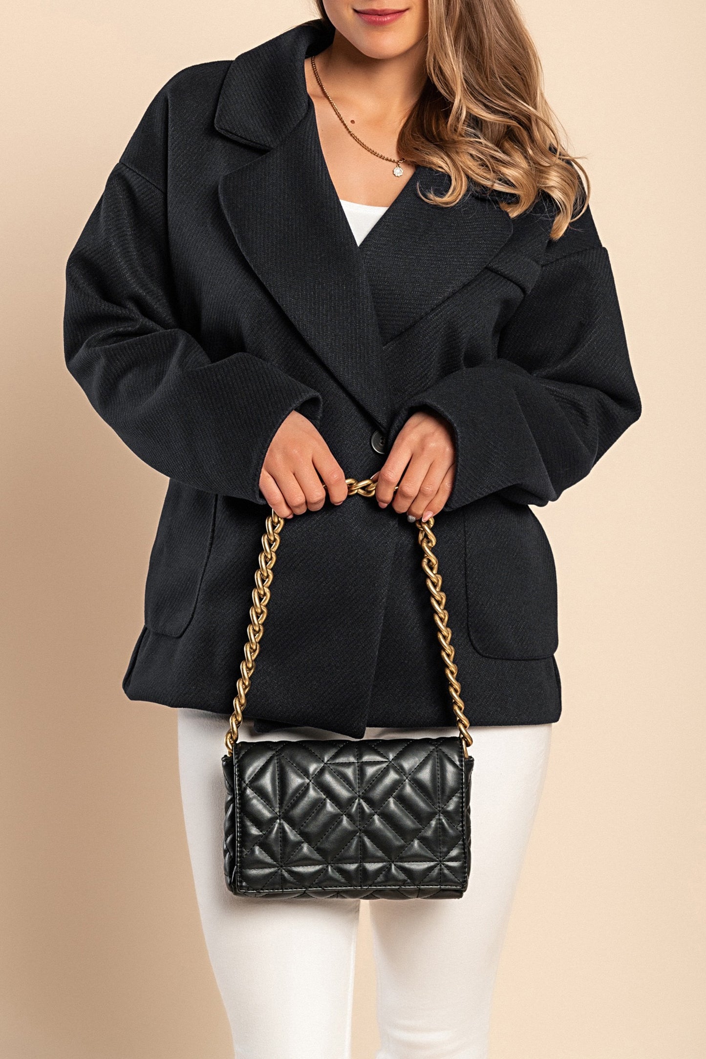 Cappotto elegante e ampio, nero