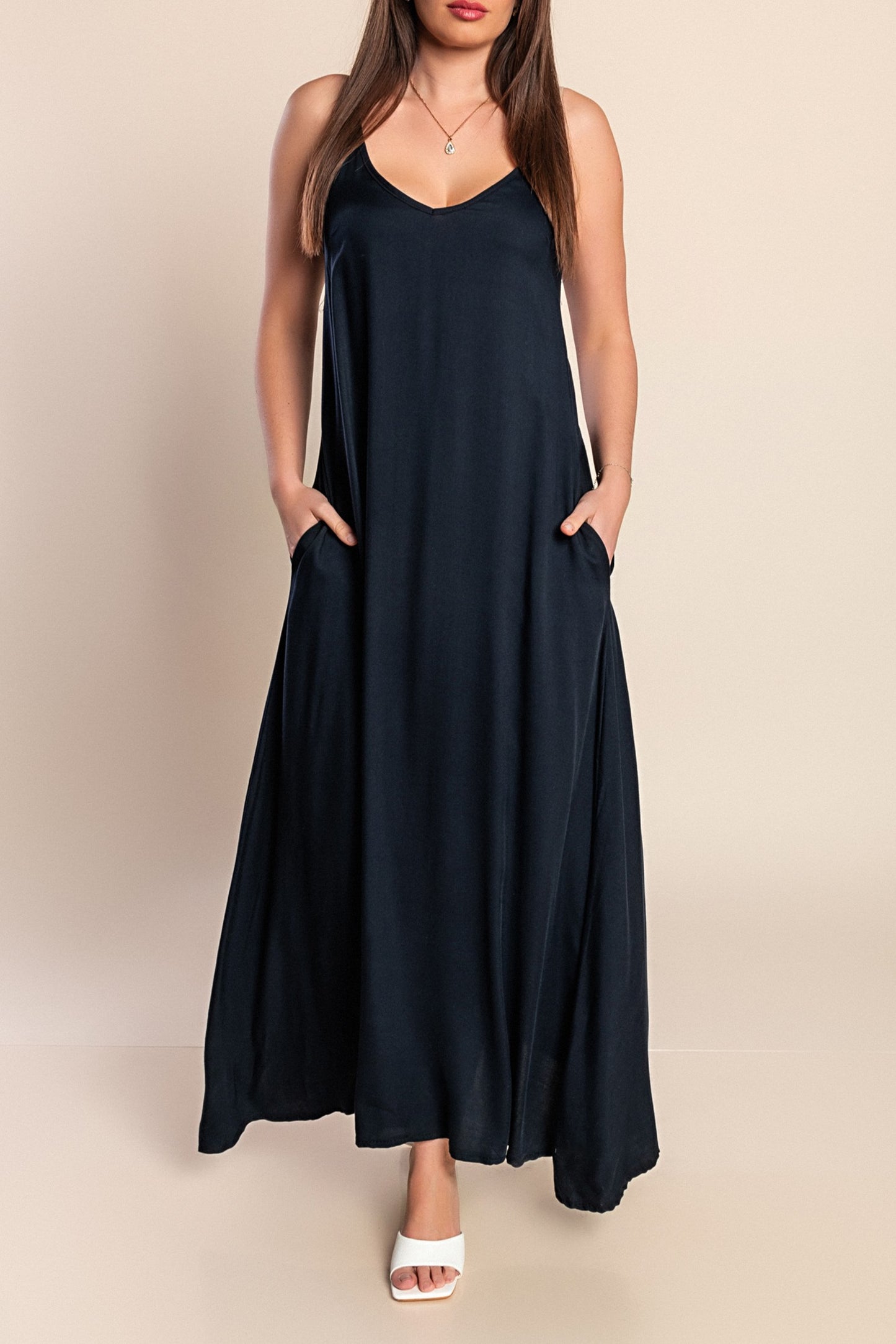 Vestito estivo lungo Yasmine, nero