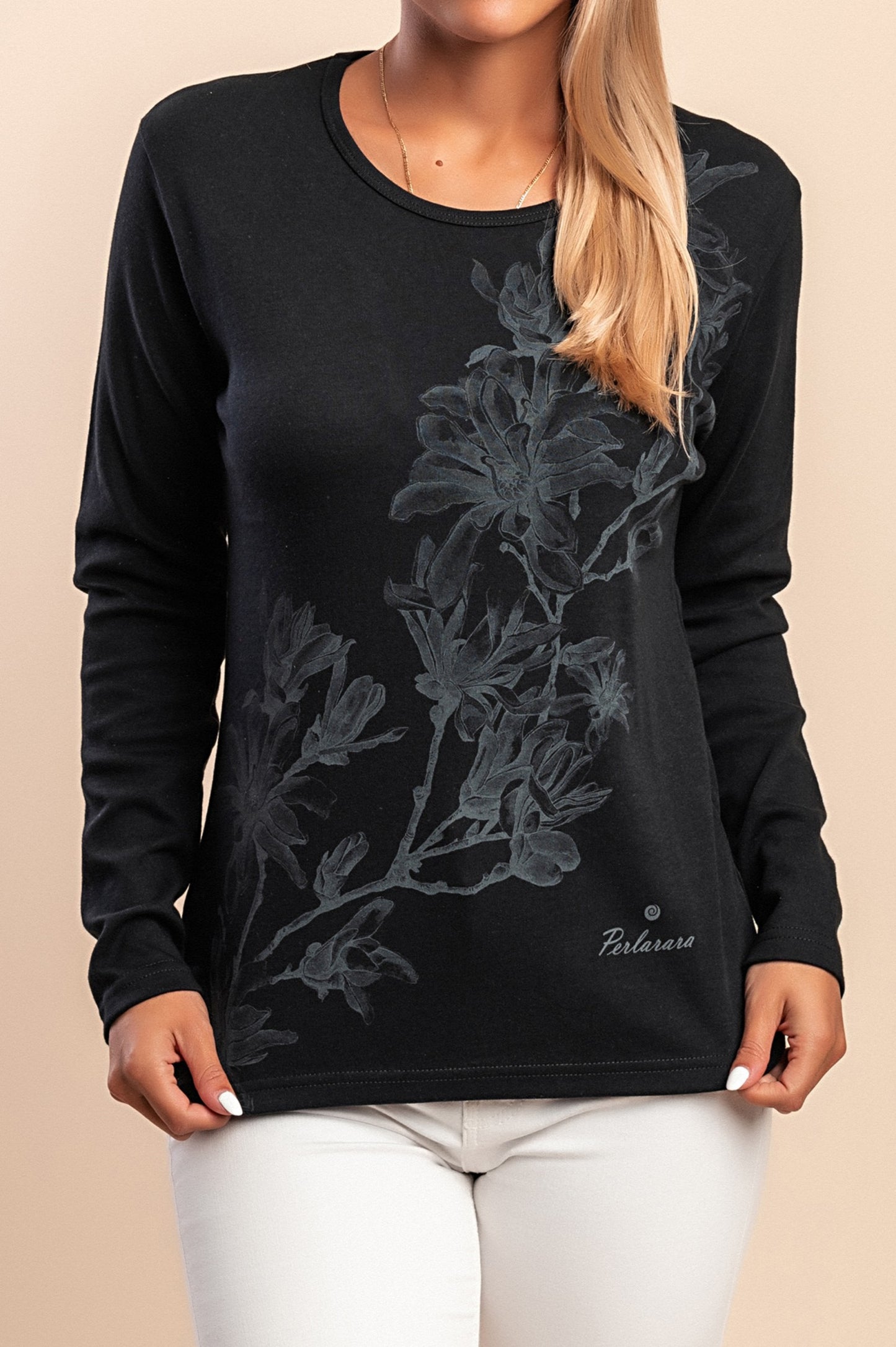 Maglia in cotone a maniche lunghe, rosa