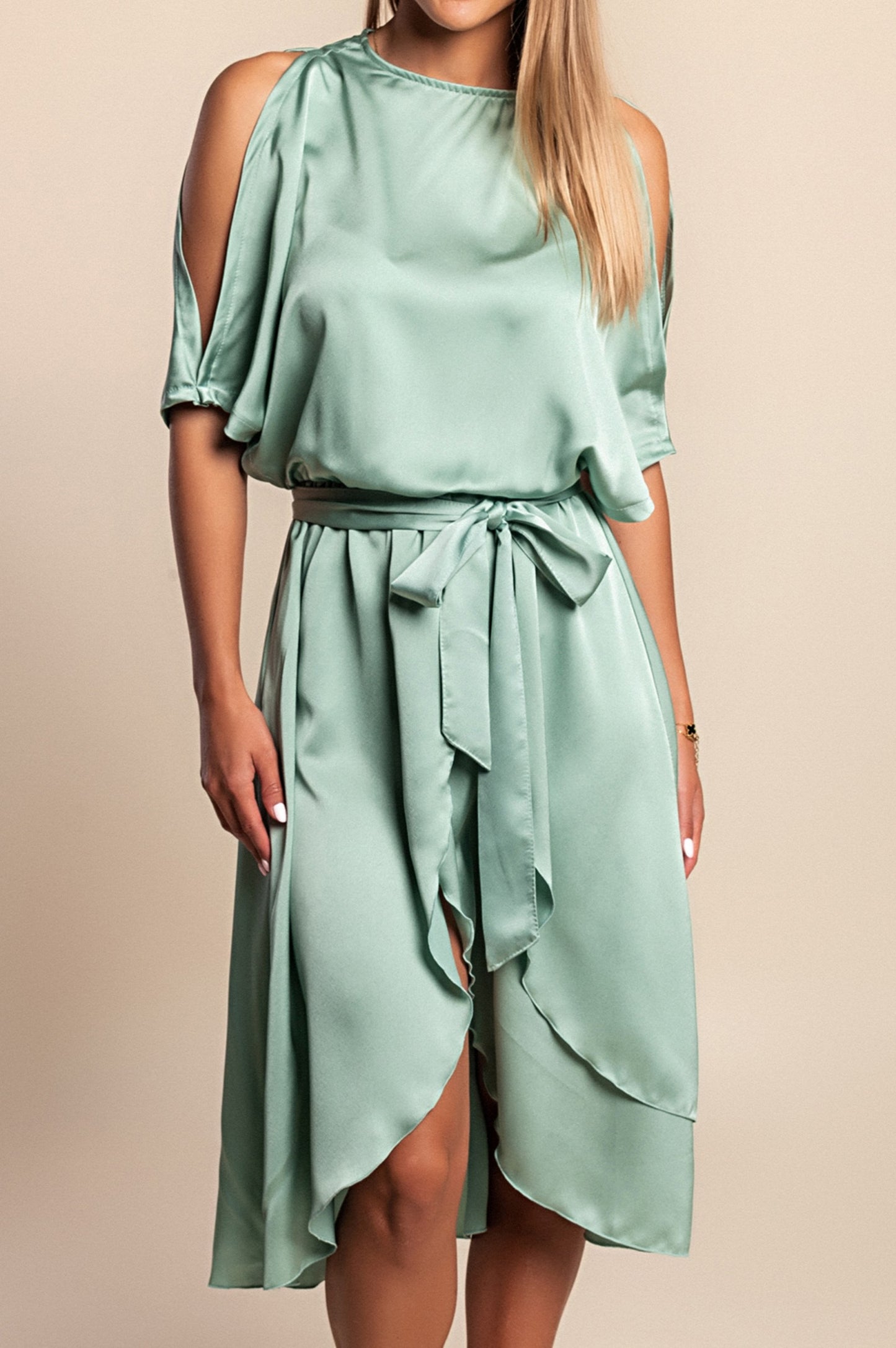 Elegante abito midi con cut-out Thiena, fucsia