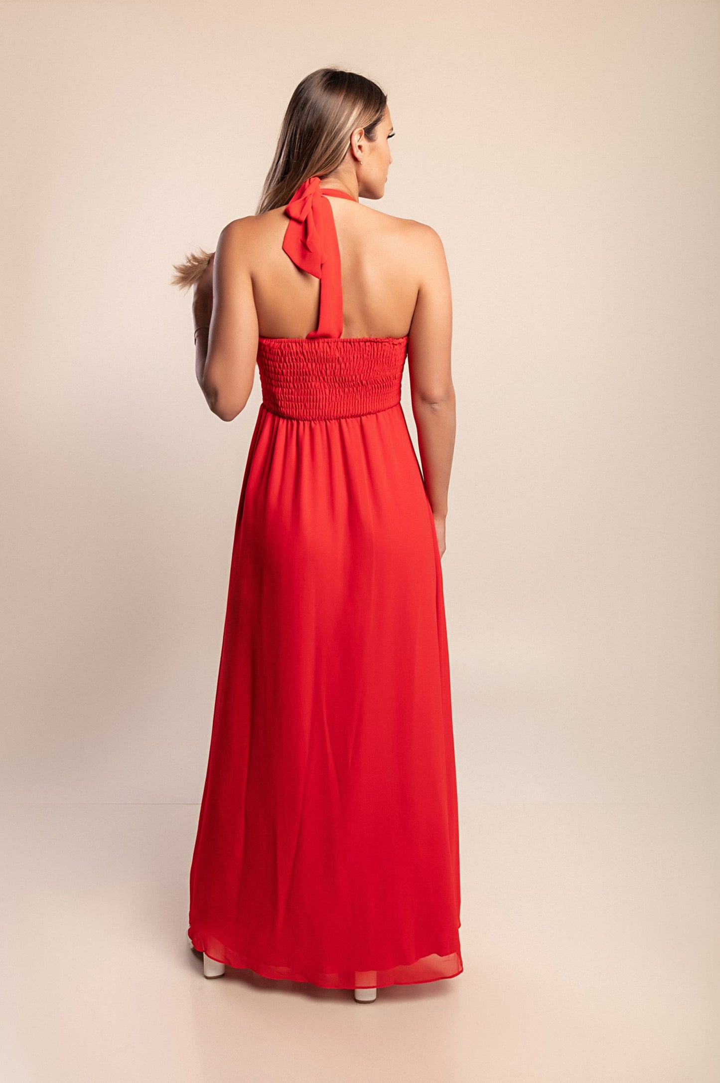 Elegante abito lungo, rosso
