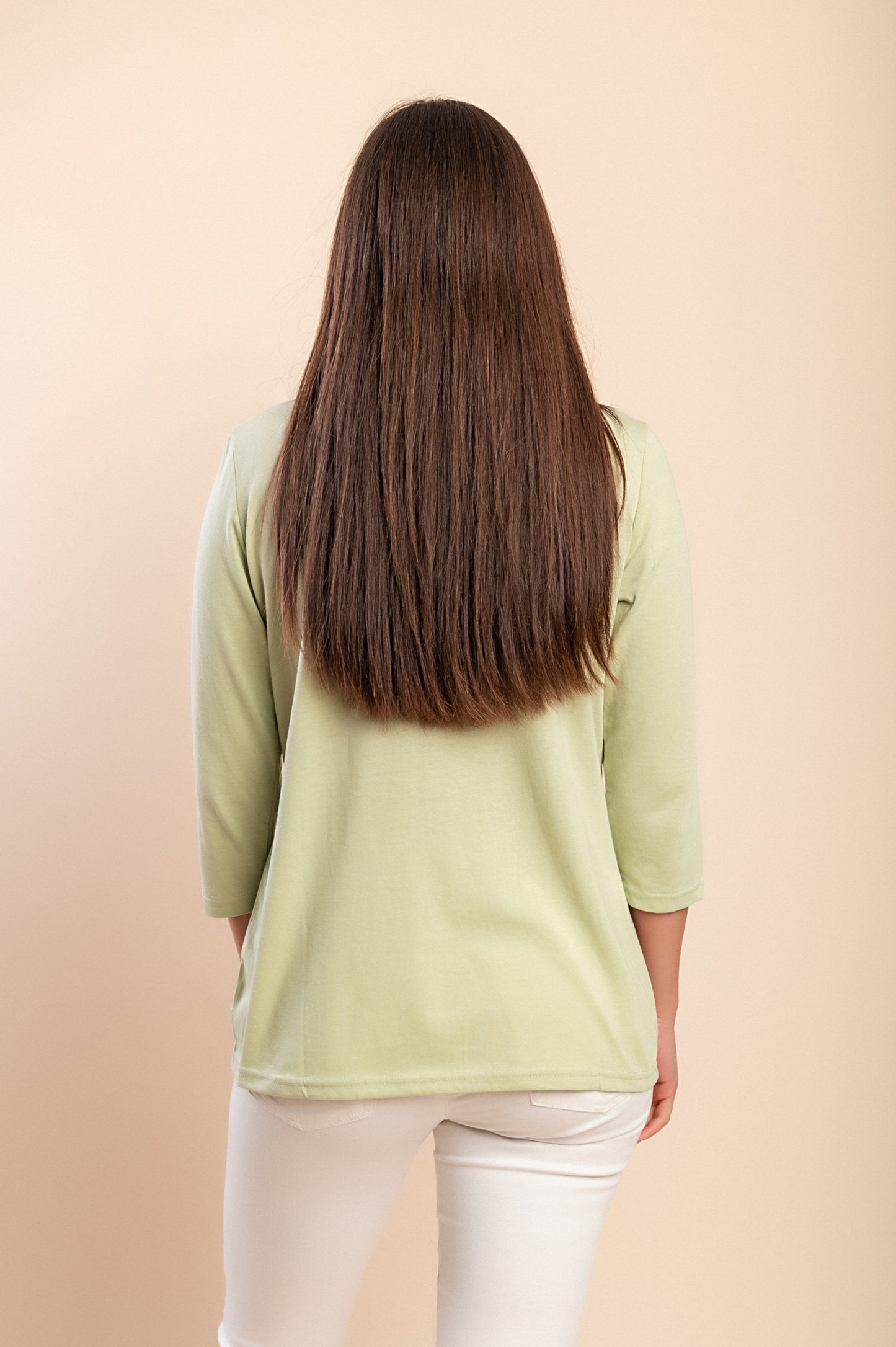 Top girocollo, verde