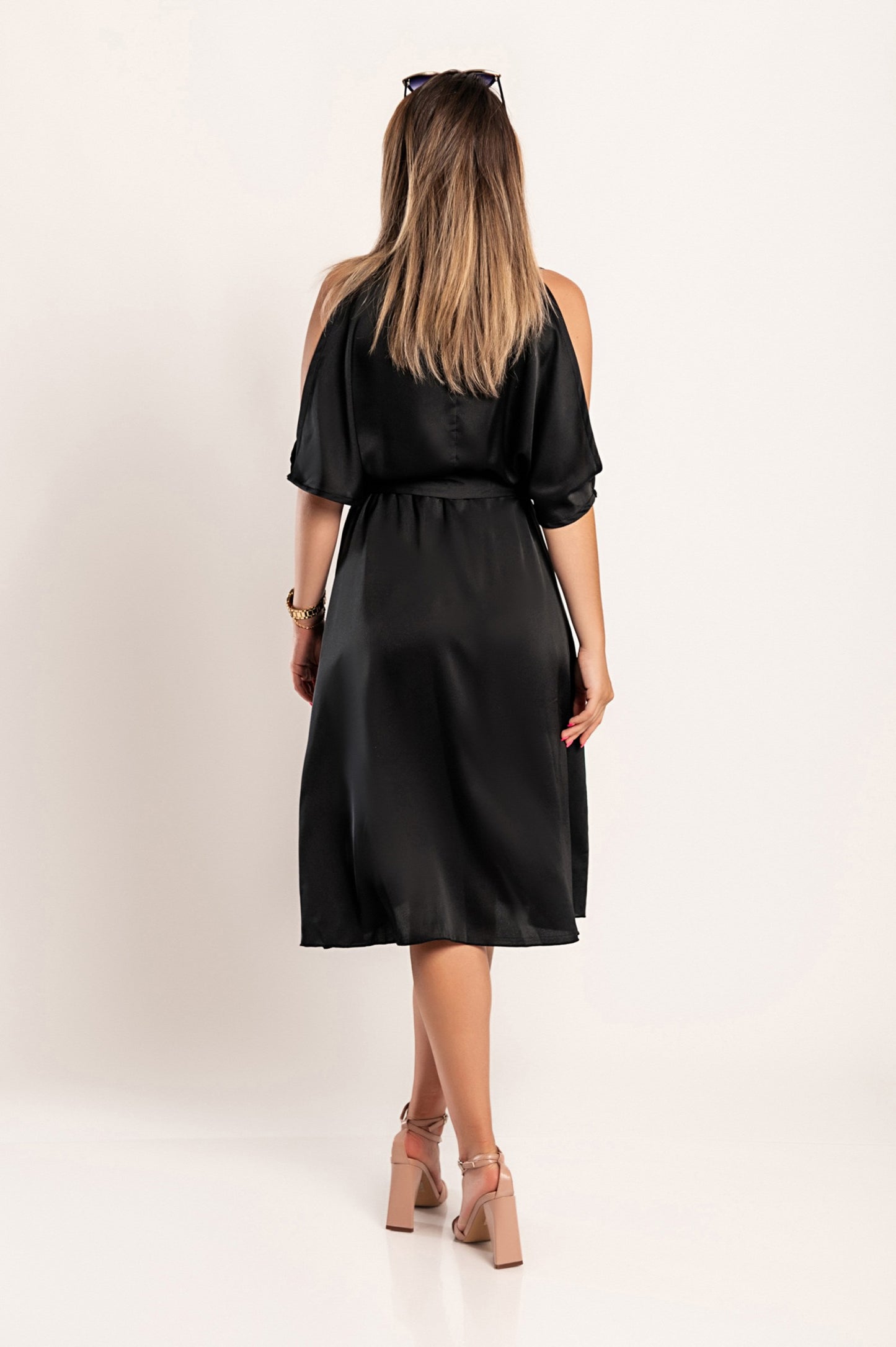 Elegante abito midi con cut-out Thiena, fucsia