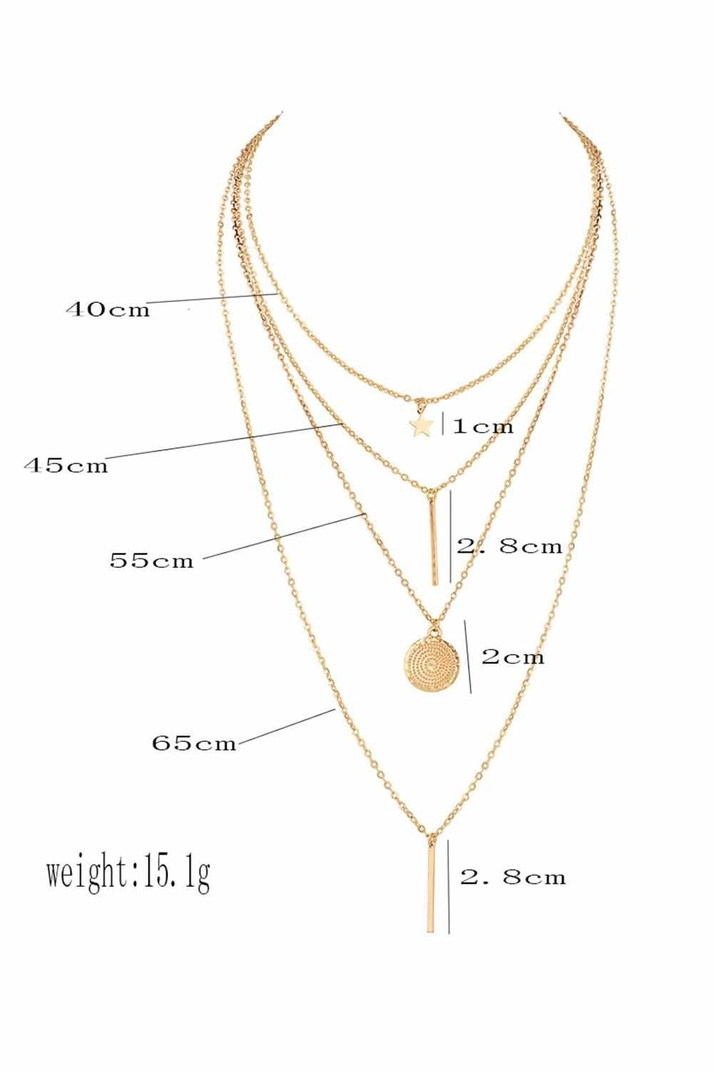 SET DI CATENE SOTTILI CON DIVERSI PENDENTI OAKLYNN, ORO