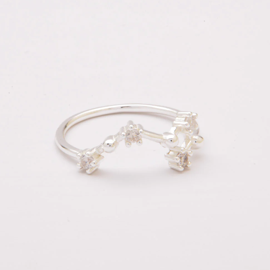 Anello in argento con diamanti decorativi, ART497 - VIRGO, colore argento