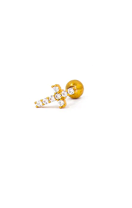 Mini orecchino elegante, colore oro.