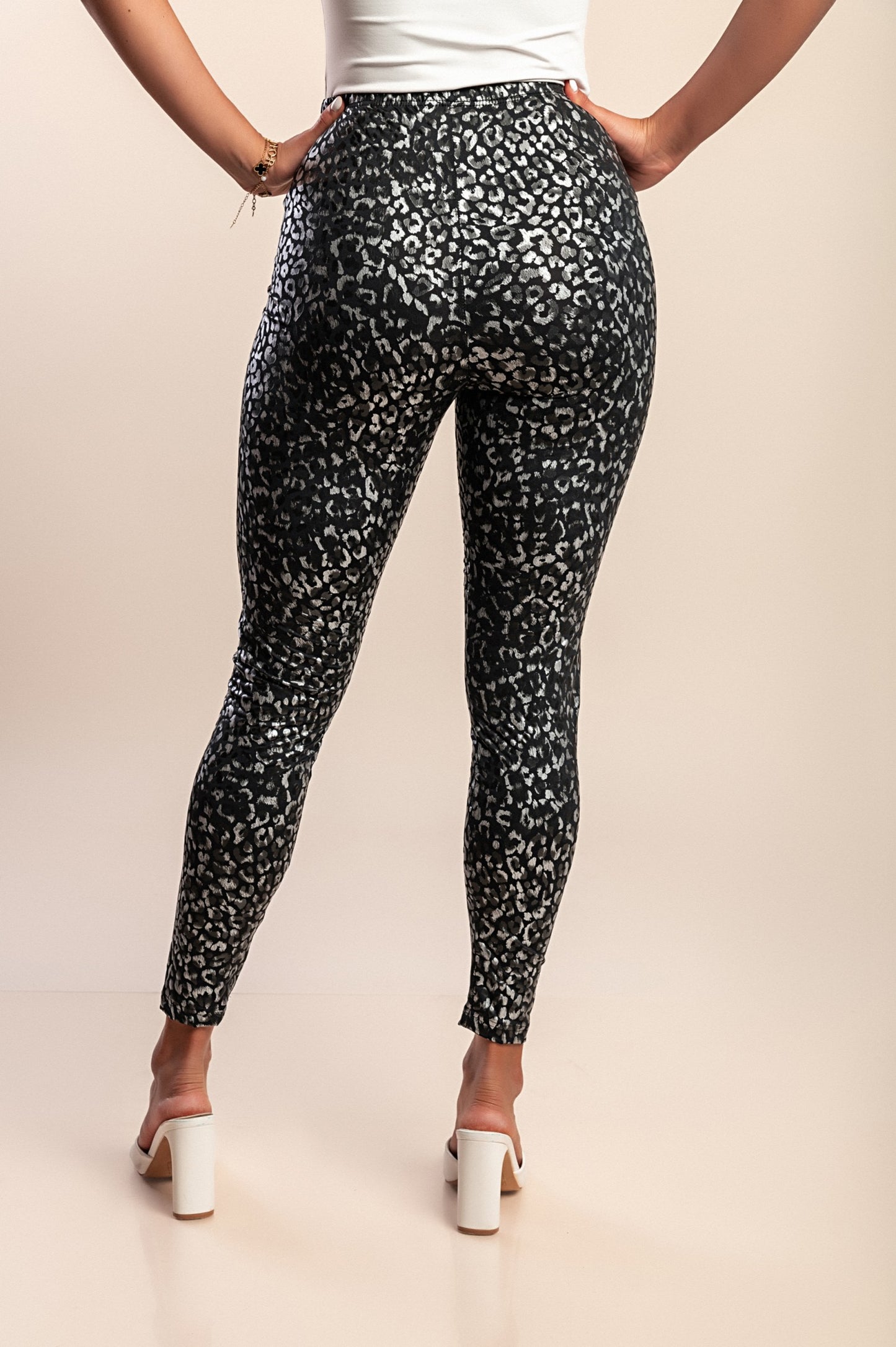 Leggings taglie forti con stampa, neri