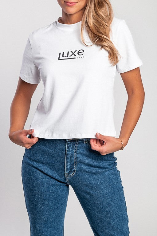 "Luxe-jeans" 40K T-shirt in cotone con stampa del logo