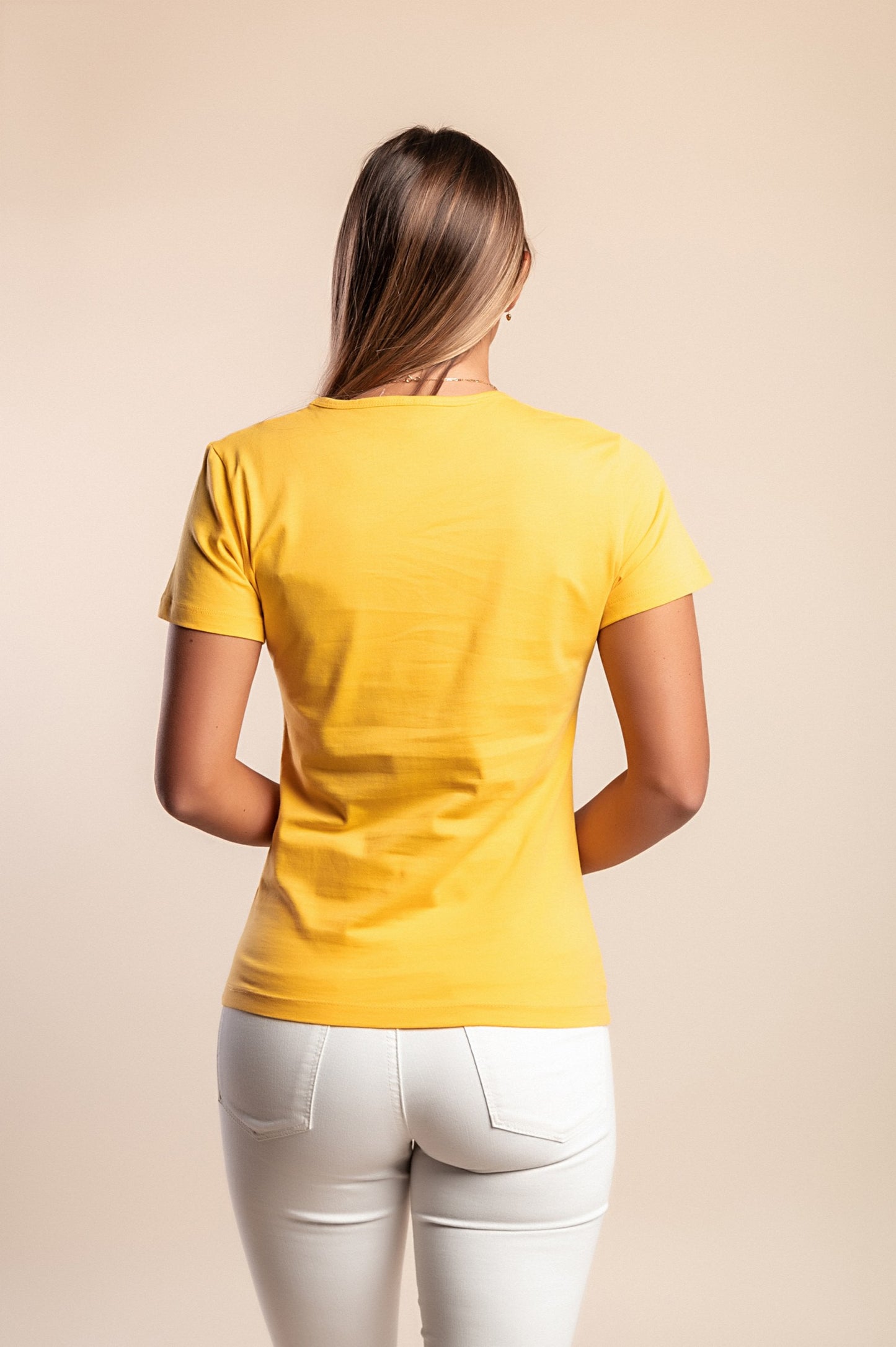 Camicia a maniche corte in cotone, gialla