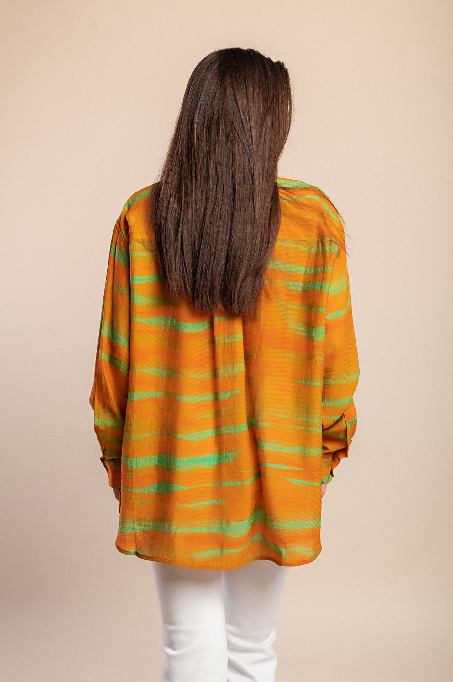 Maglietta stampata taglie forti, arancione