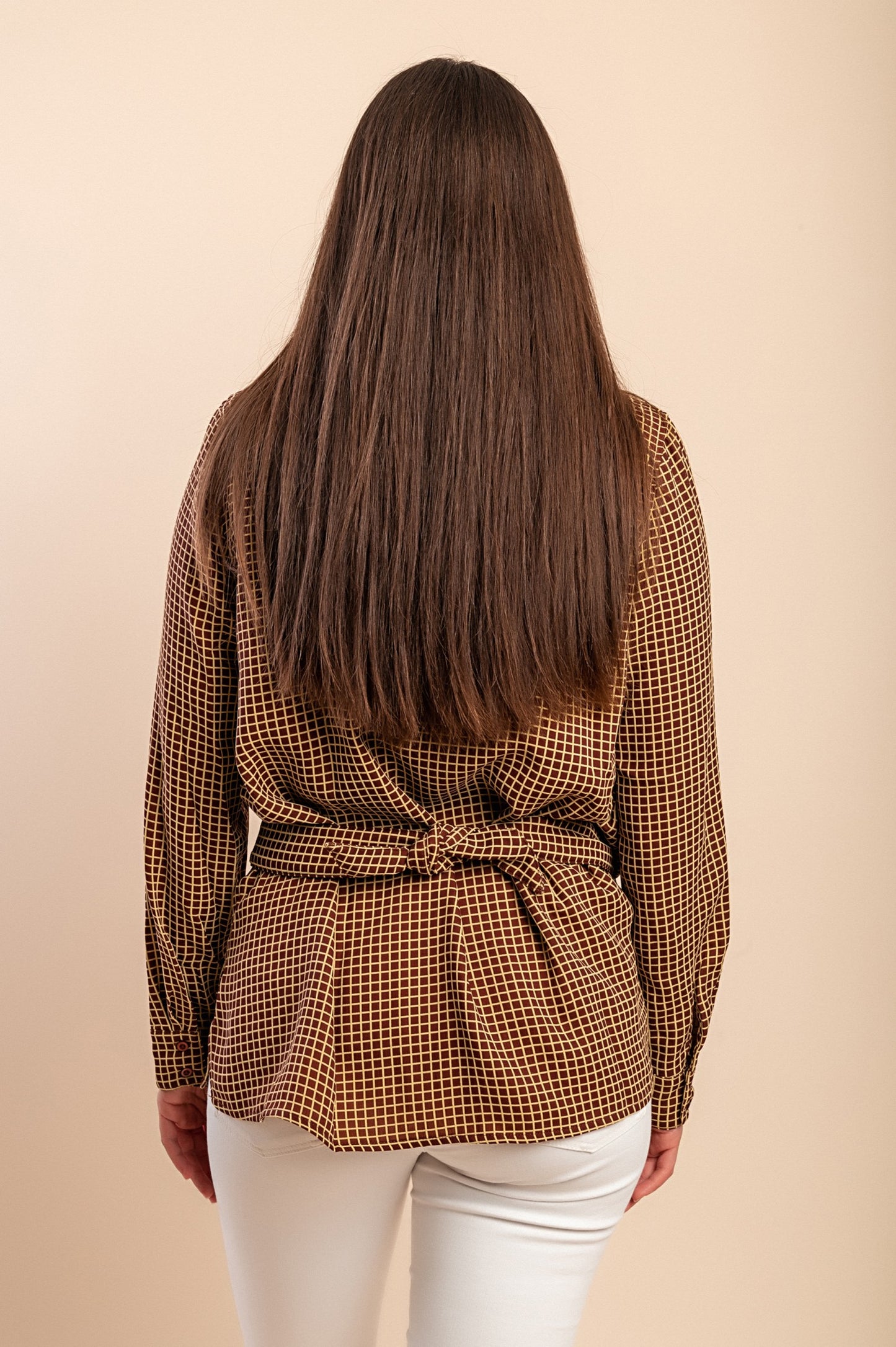 Camicia a quadri, marrone
