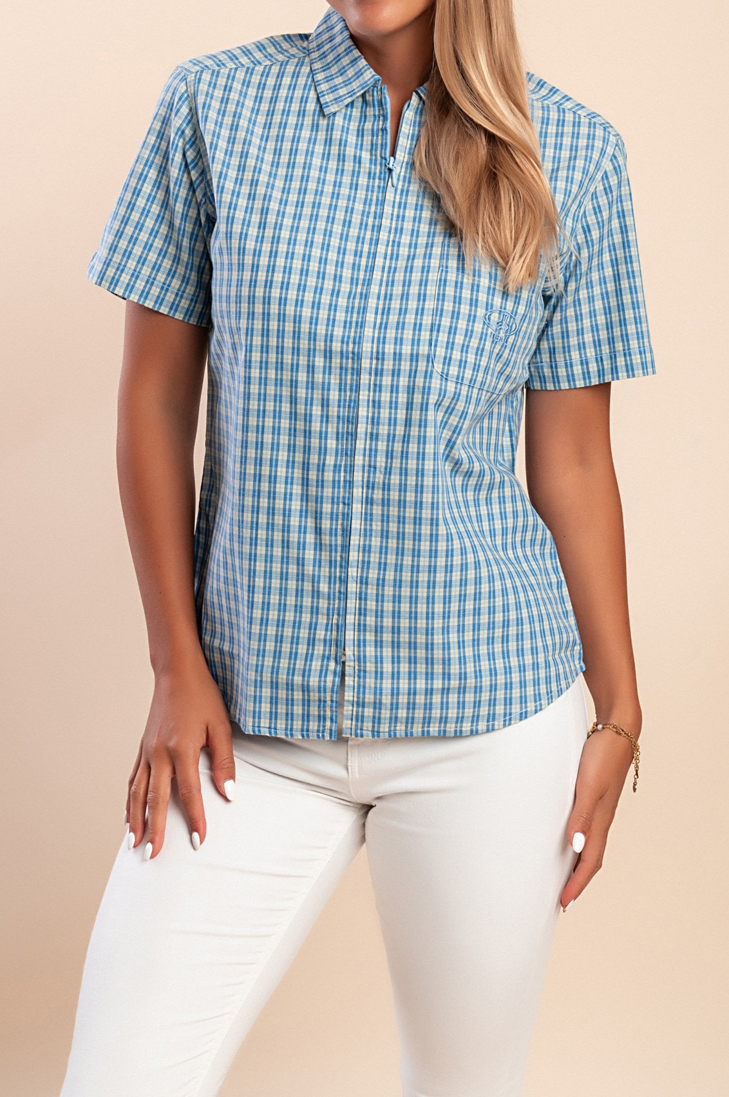 Camicia a quadri, blu