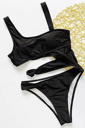 Costume intero con ritagli, verde chiaro