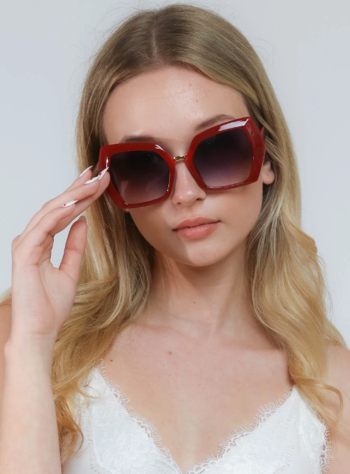 Occhiali da sole moda, ART2180, rosso