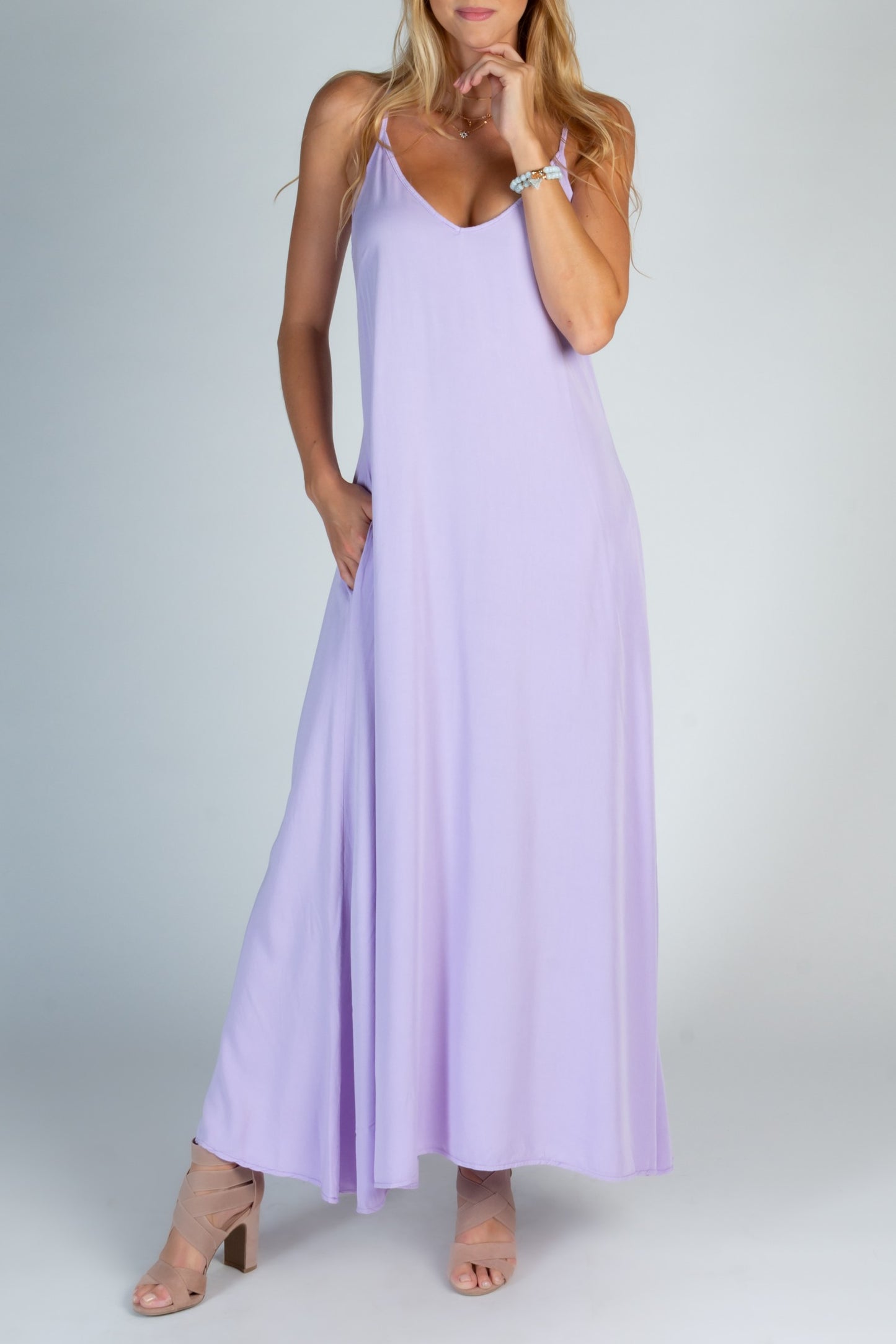 Vestito estivo lungo Yasmine, nero