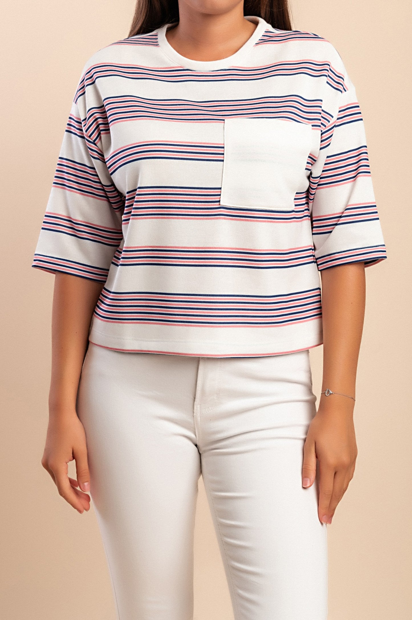Camicia a righe, bianca