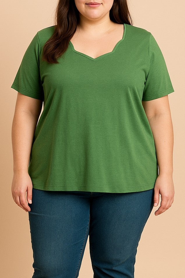 Camicia in cotone taglia comoda, verde