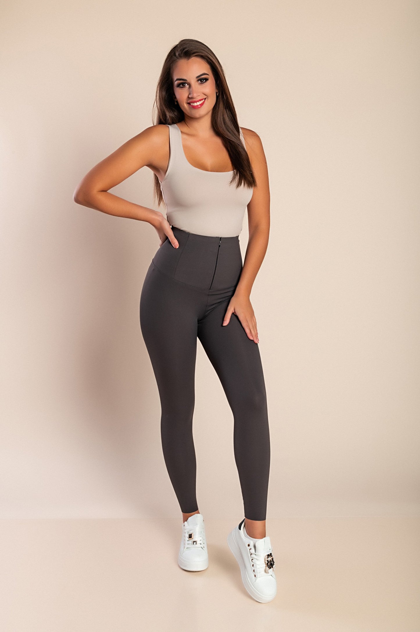 Leggings push up modellanti, grigio