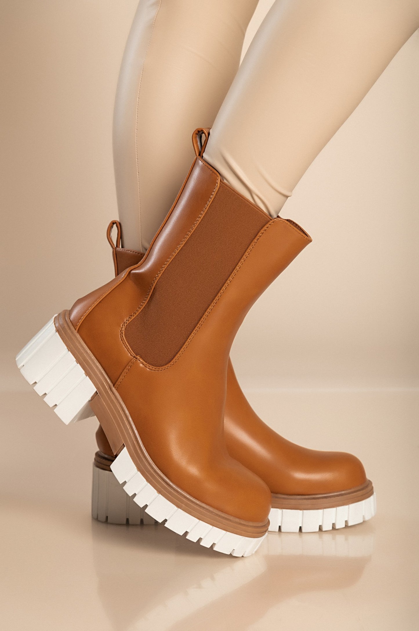 Stivaletti con elastico, U9AAX92261, cammello