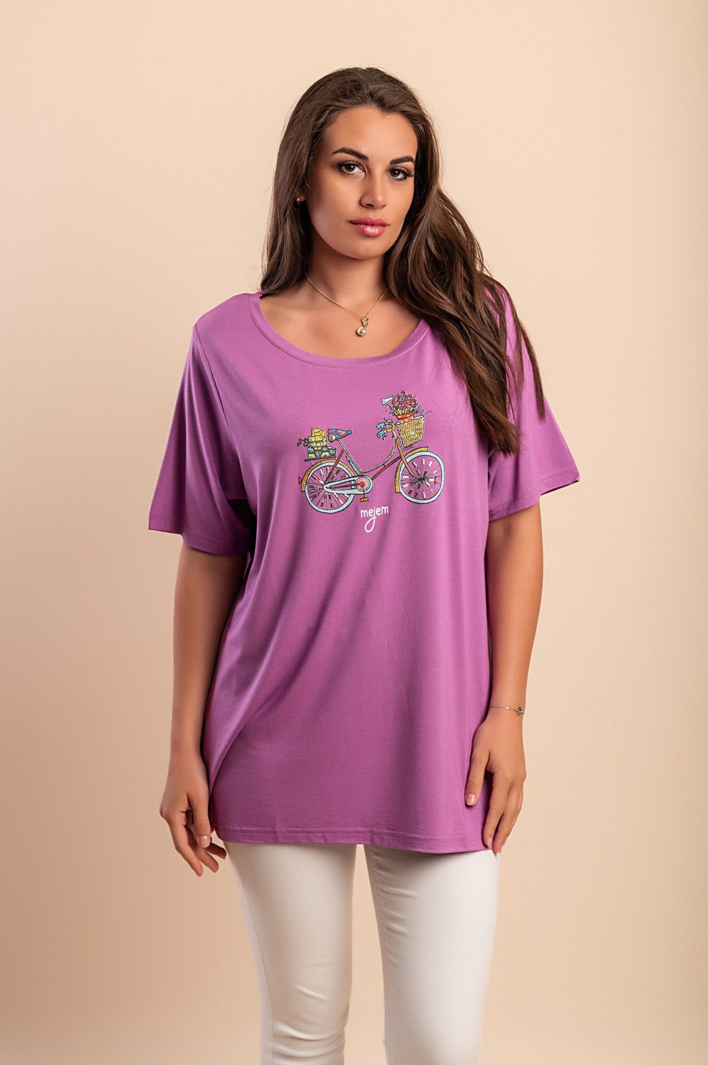 T-shirt stampata, viola