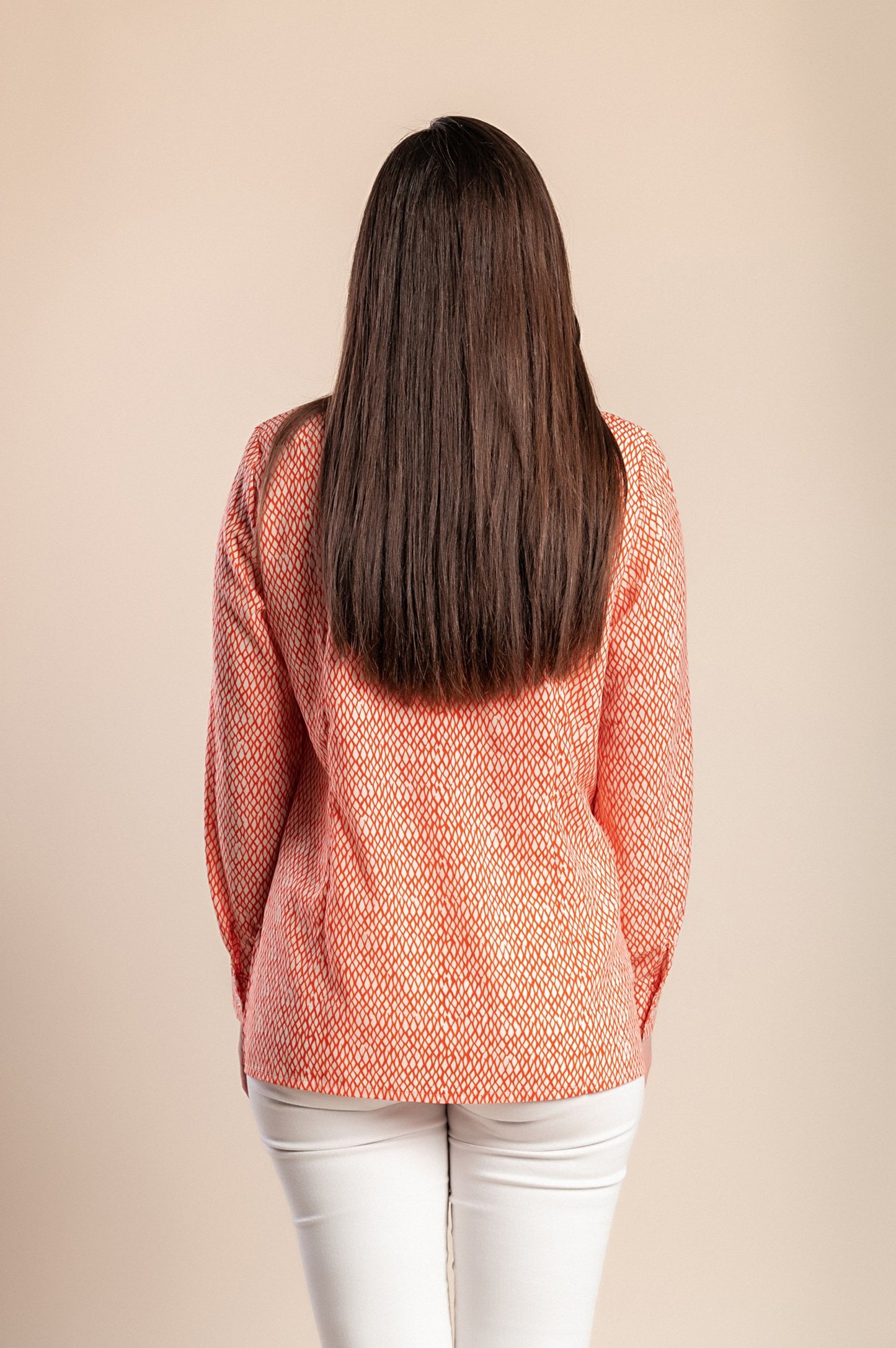 Camicetta stampata taglie forti, rossa