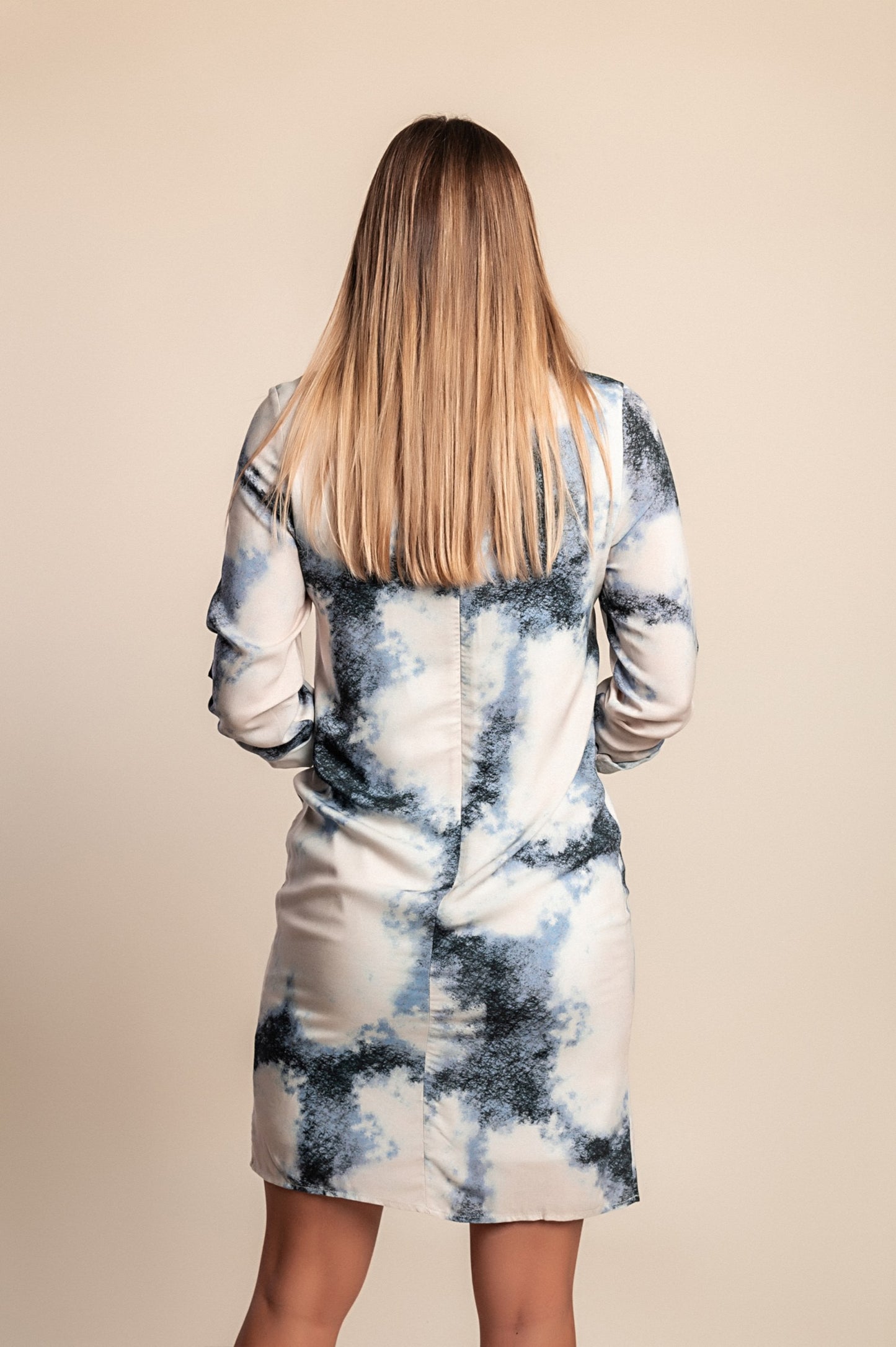 Elegante mini abito stampato, beige