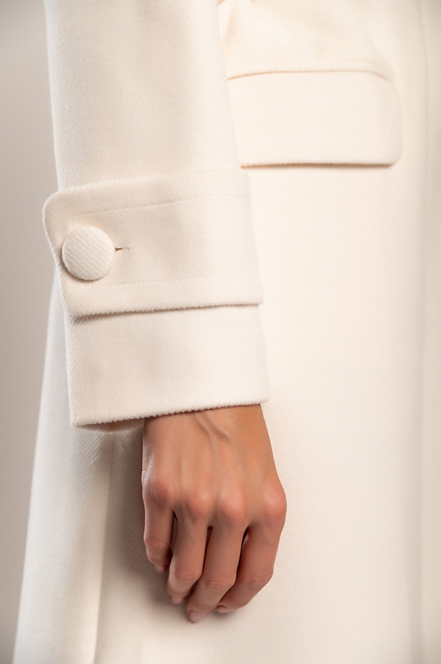 Cappotto lungo elegante Canossa, panna