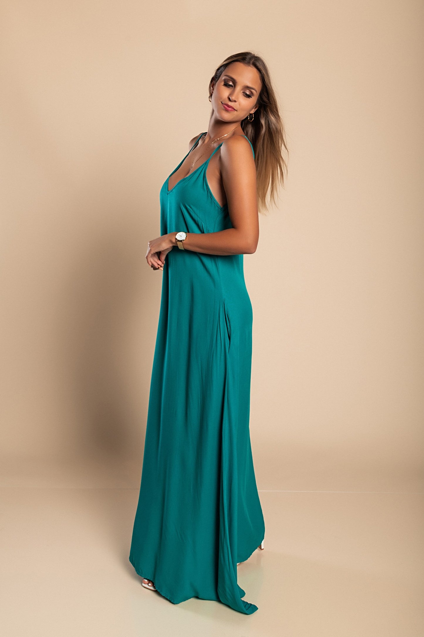Vestito estivo lungo Yasmine, nero