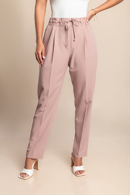 Pantaloni taglie forti, rosa antico