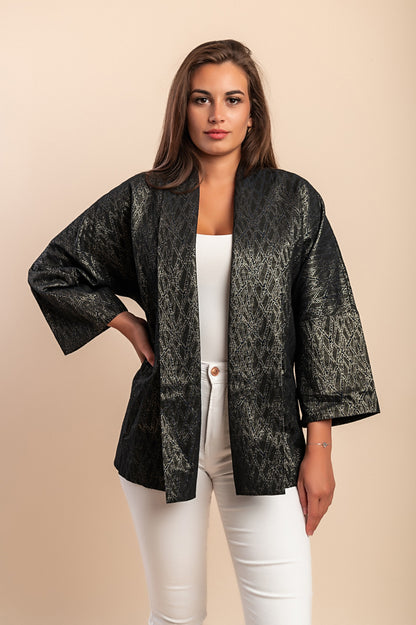 Elegante blazer con maniche larghe, nero