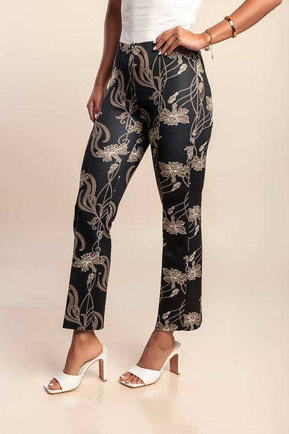 Pantaloni stampati, neri