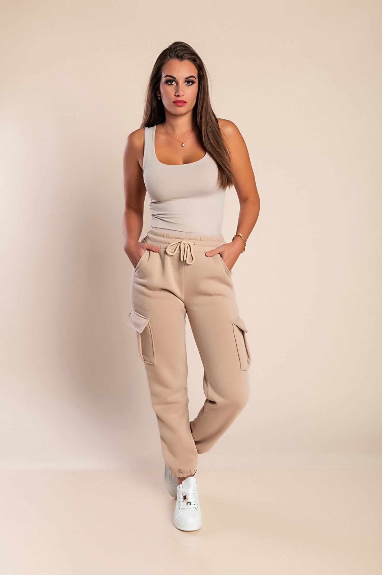 Pantaloni sportivi termici con tasche, grigio