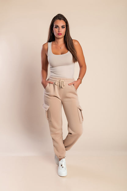 Pantaloni sportivi termici con tasche, grigio