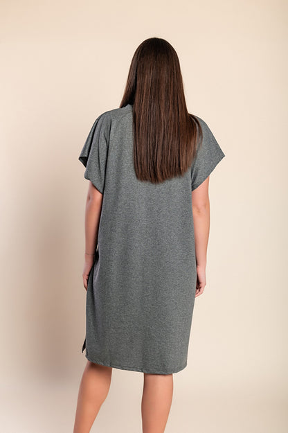 Mini abito con maniche ampie, grigio