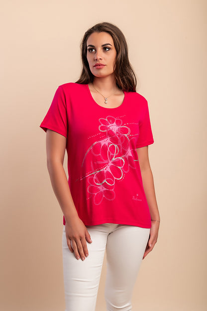 Maglietta stampata, rosa