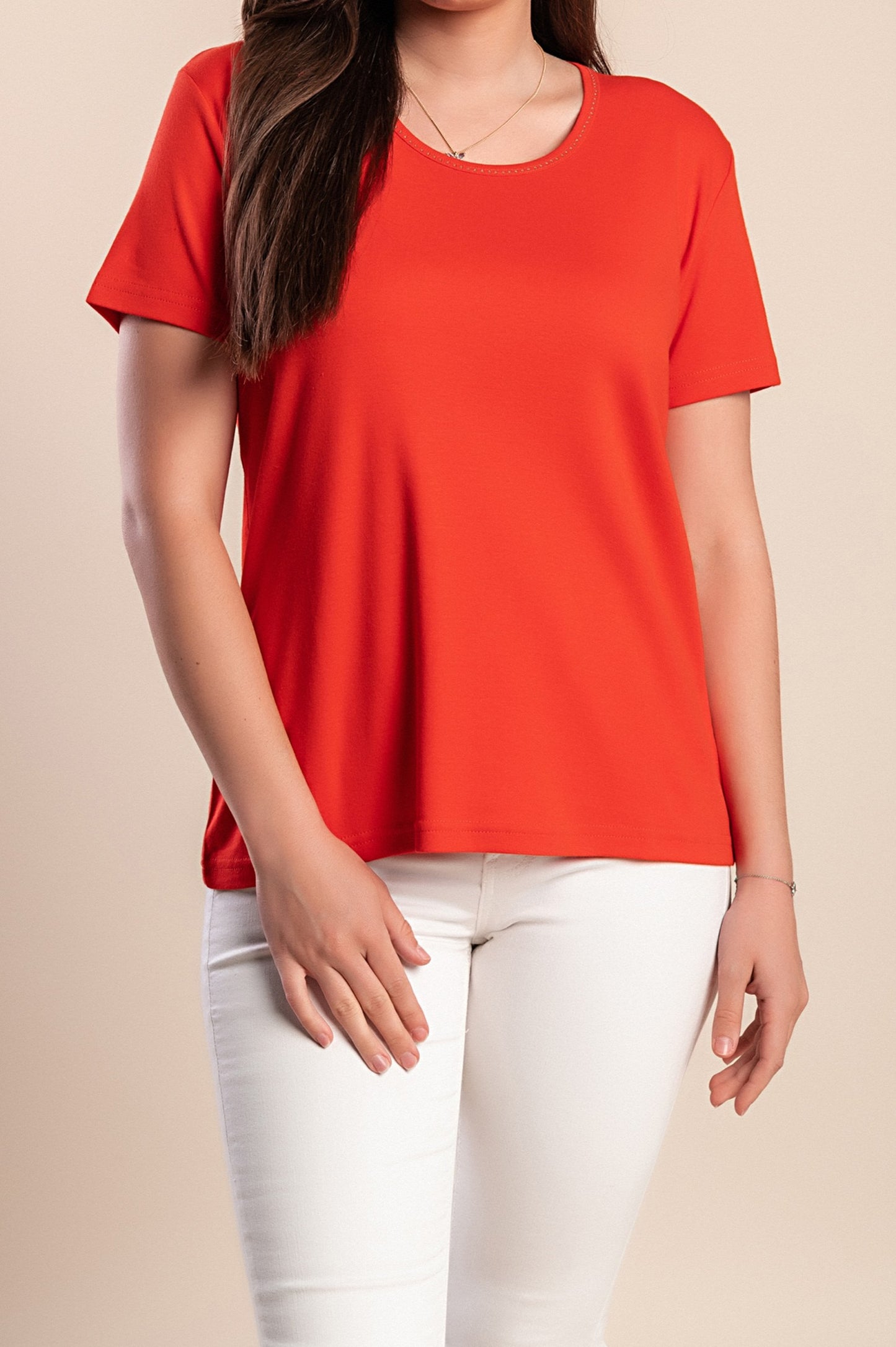 T-shirt girocollo, blu scuro