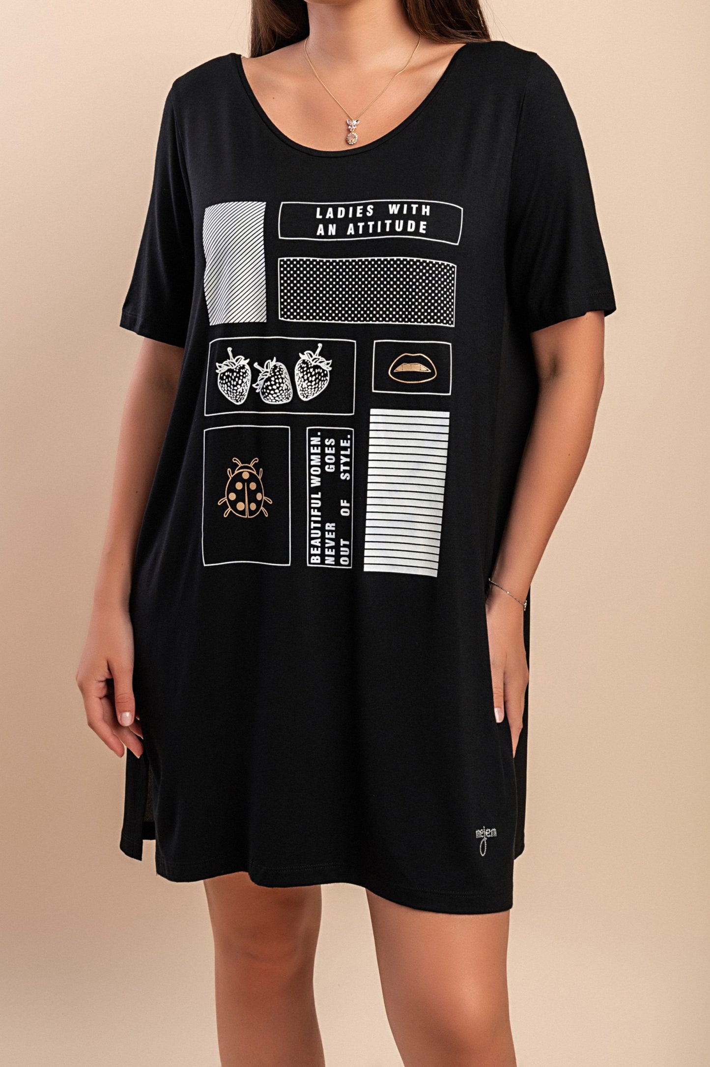 Tunica stampata, nera